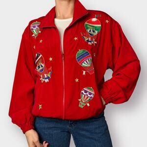 90s Ocean Accents Hot Air Balloon Jacket Size L